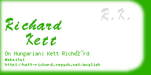 richard kett business card